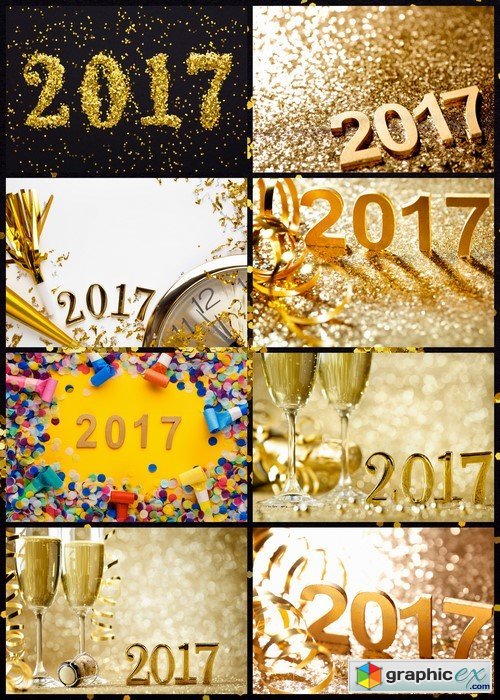 New year decoration background 2017 8X JPEG