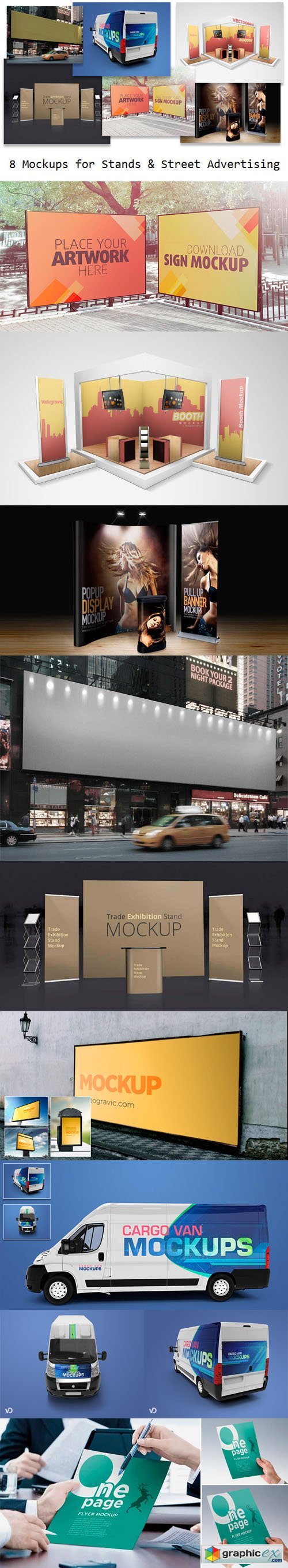 8 Mockups for Stands & Street Advertising
