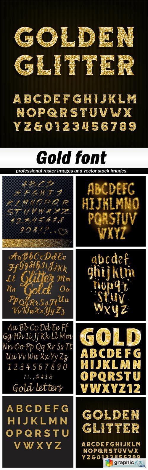 Gold font - 8 EPS
