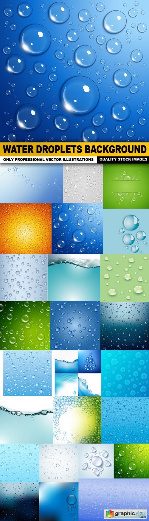Water Droplets Background - 25 Vector