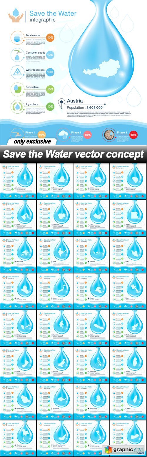 Save the Water vector concept - 33 EPS