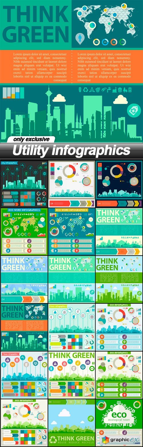 Utility infographics - 18 EPS