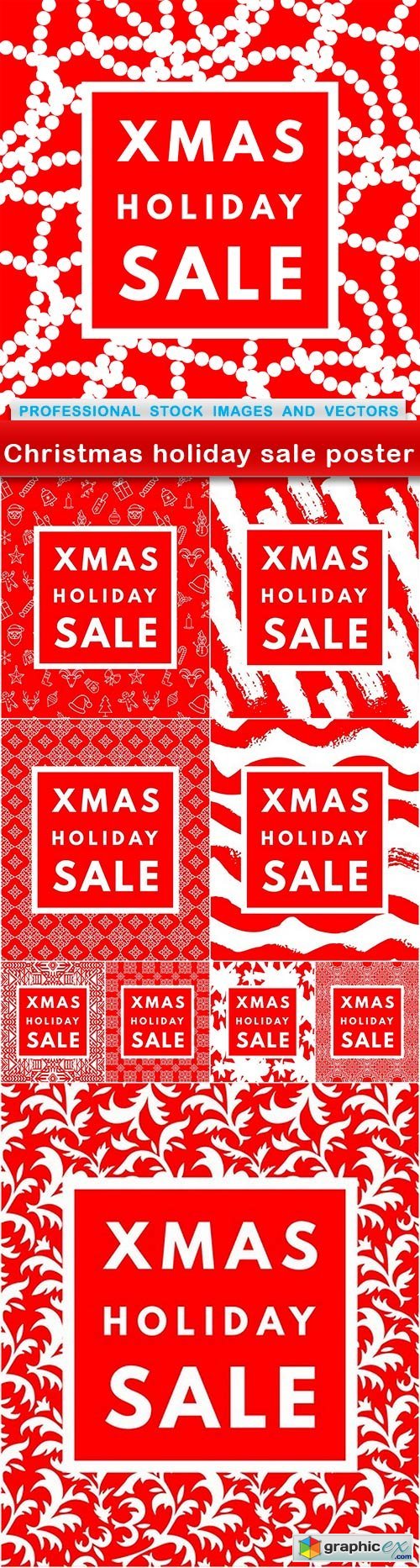 Christmas holiday sale poster - 10 EPS