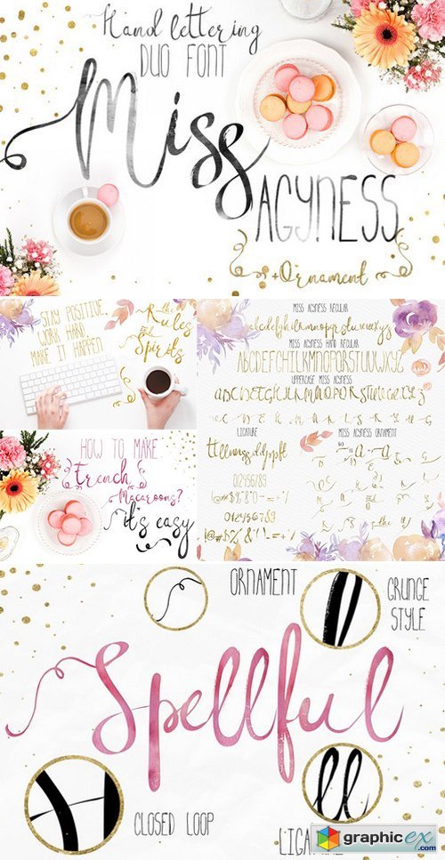 Miss Agyness-DUO font+ornament