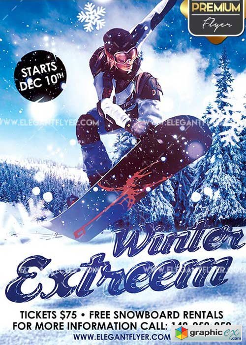 Winter Extreem V3 Flyer PSD Template + Facebook Cover