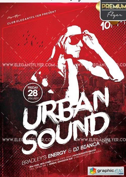 Urban Sound V02 Flyer PSD Template + Facebook Cover