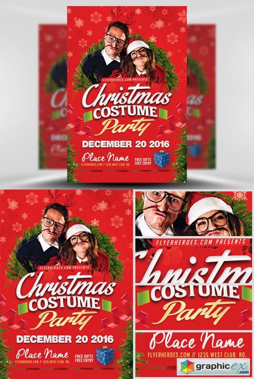 Christmas Costume Party Flyer Template