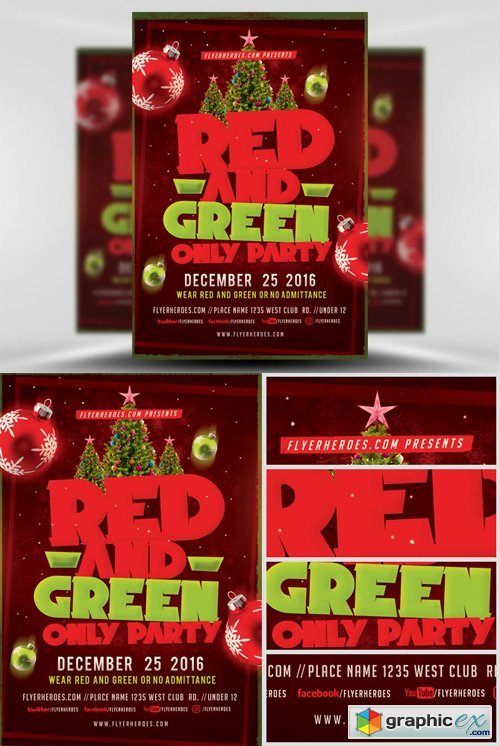 Red and Green Flyer Template