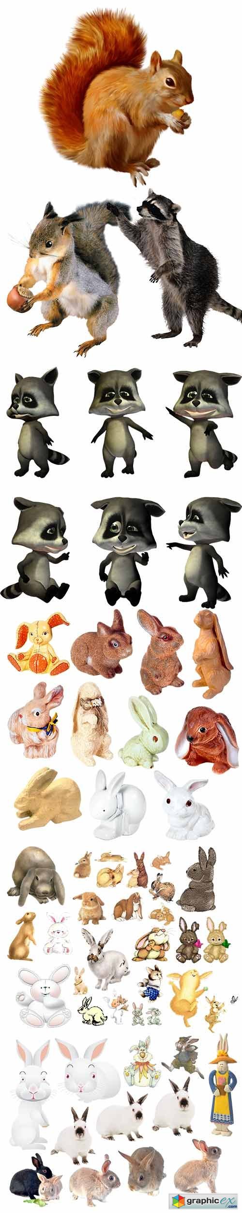 Various animals clipart on a transparent background - 2