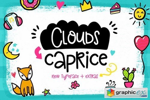 Clouds Caprice Typeface with Extras