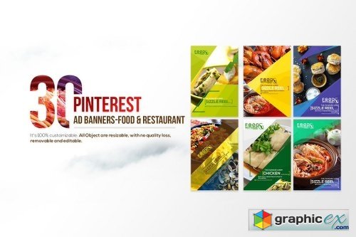 30 Pinterest ad banners-Food & Restaurant