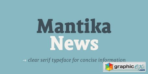 Mantika News Font Family - 6 Fonts