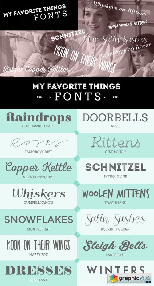 My Favorite Things - 14 Fonts to Boost Everyday Design !