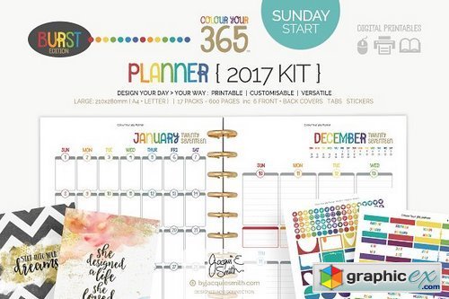 2017 CY365 Printable Planner-Sunday