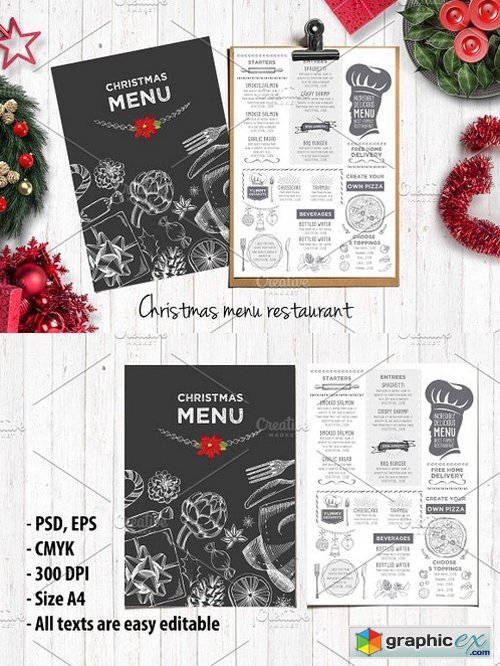 Food menu, restaurant flyer 24