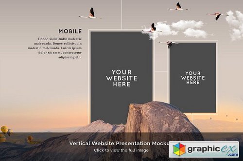 Vertical Website Presentation Mockup