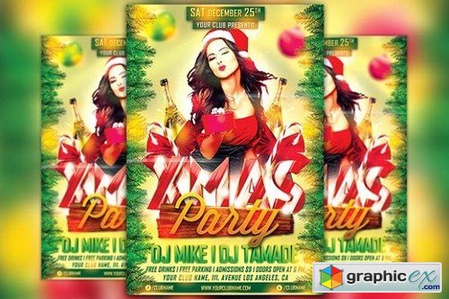 Xmas Party Flyer Template 1098309