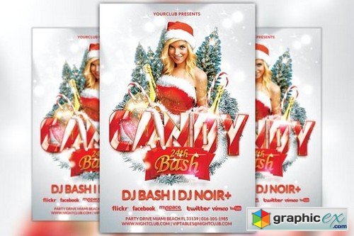 Candy Christmas Bash Party Flyer
