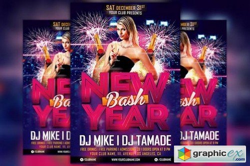 New Year Bash Flyer Template 1098822