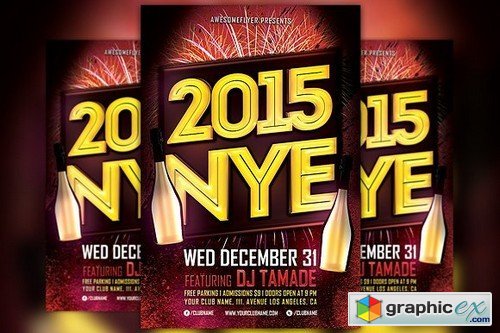 NYE 2015 Typo Party Flyer Template