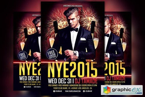 NYE 2016 Party Flyer Template