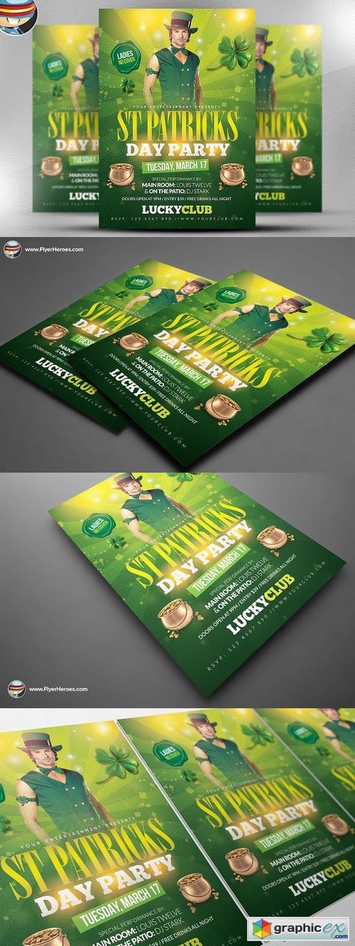 St. Patrick's Party Flyer Template 2