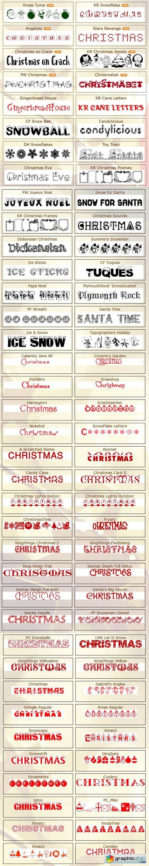 Awesome Christmas Fonts Collection - 74 Fonts
