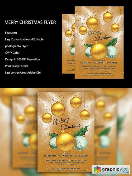 Merry Christmas Flyer Template 1070945