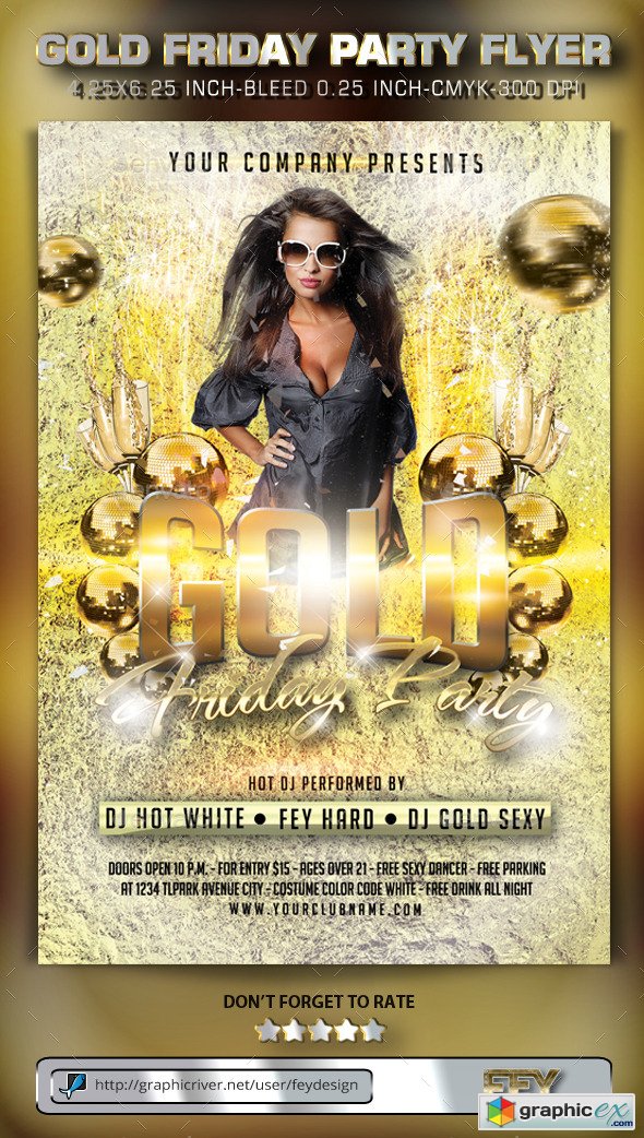 Gold Friday Party Flyer