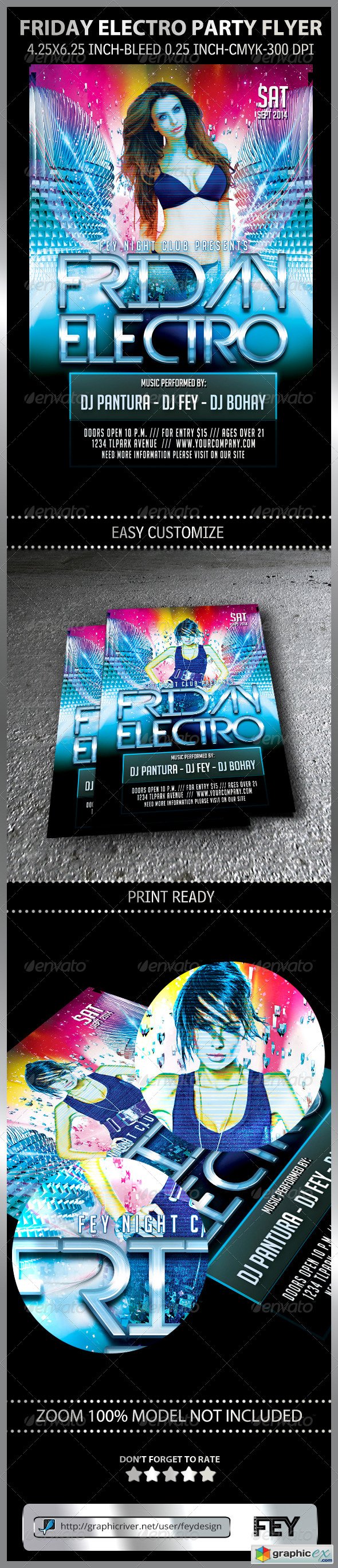 Friday Electro Party Flyer