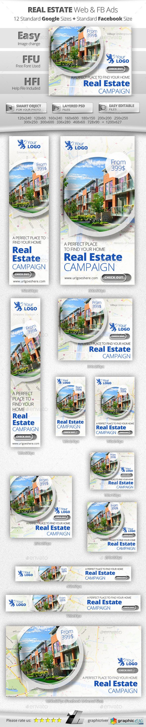 Real Estate Web & Facebook Banners Ads 11080331