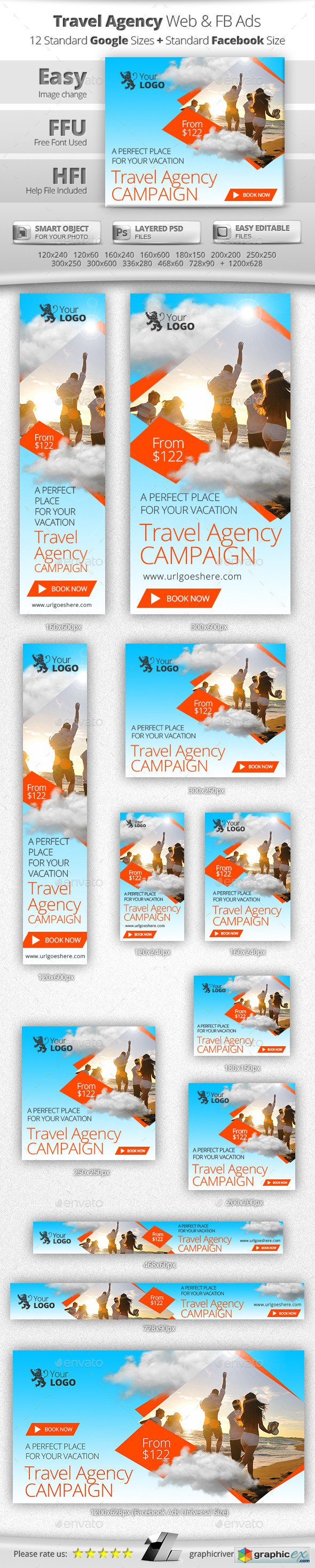 Travel Agency Web & Facebook Banners Ads