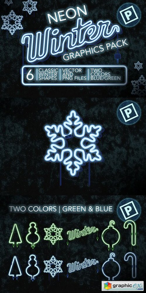 Neon Winter Graphics Pack
