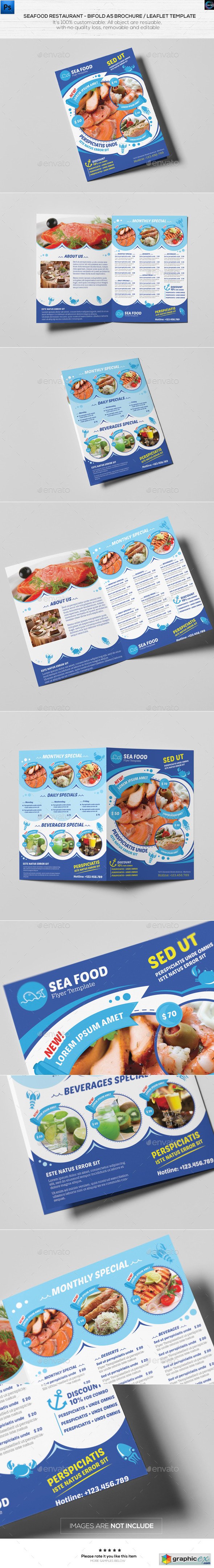 Seafood Restaurant-A5 Brochure/Leaflet Template
