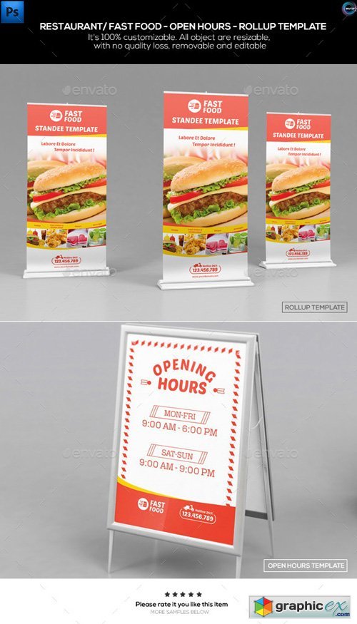 Restaurant/ Fast Food-Open Hours-Rollup Template