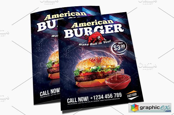 American burger flyer