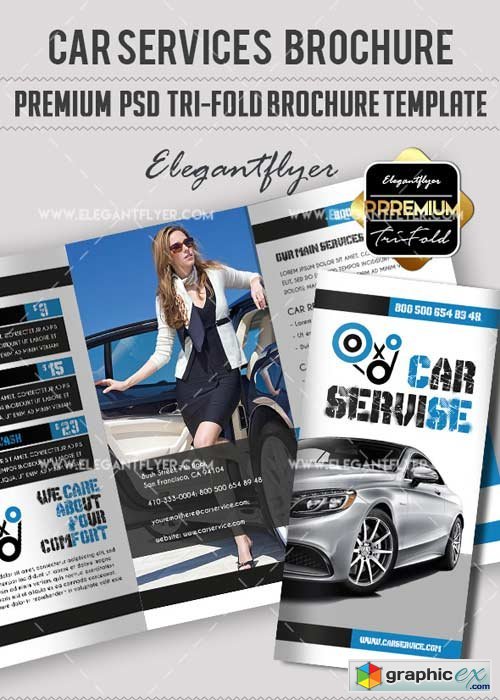 Car Services Premium Tri-Fold PSD V11 Brochure Template