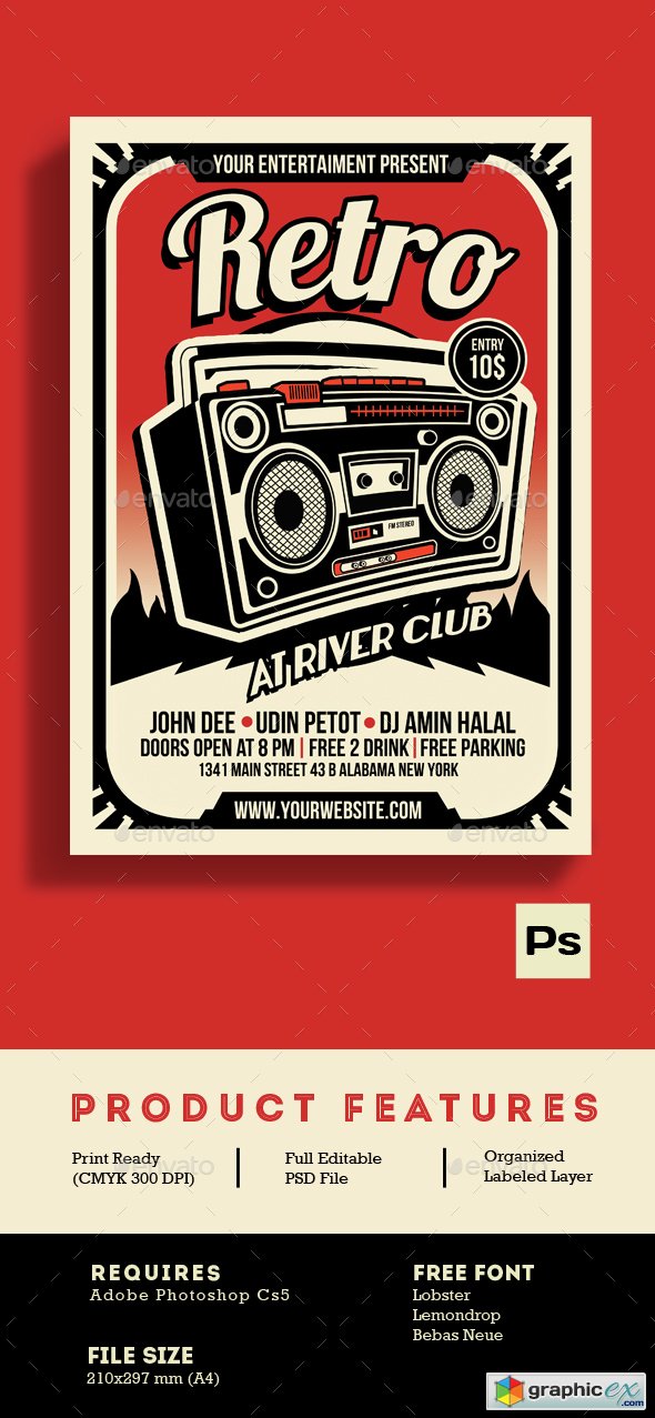 Retro Music Radio Flyer Poster