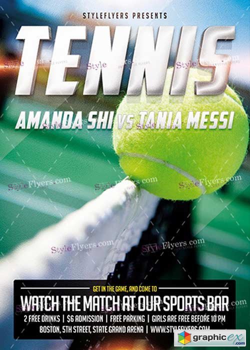 Tennis V10 PSD Flyer Template