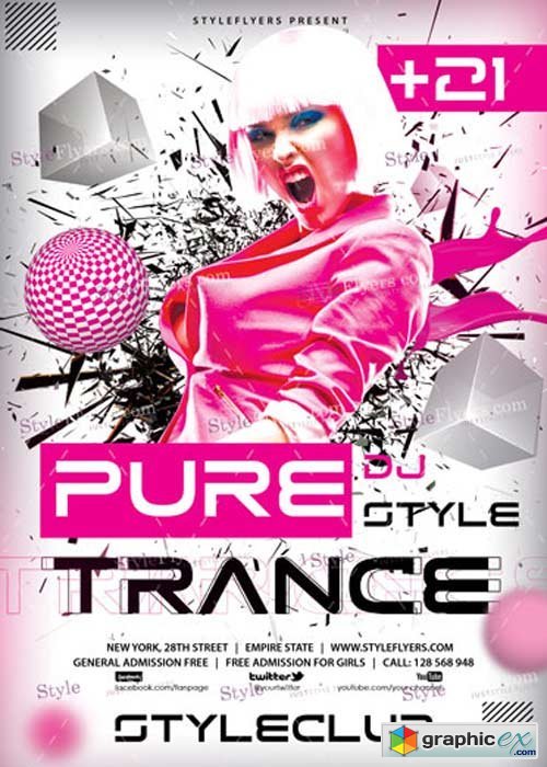 Pure Trance V9 PSD Flyer Template