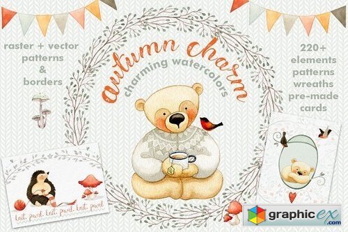 Autumn Charm Watercolor collection