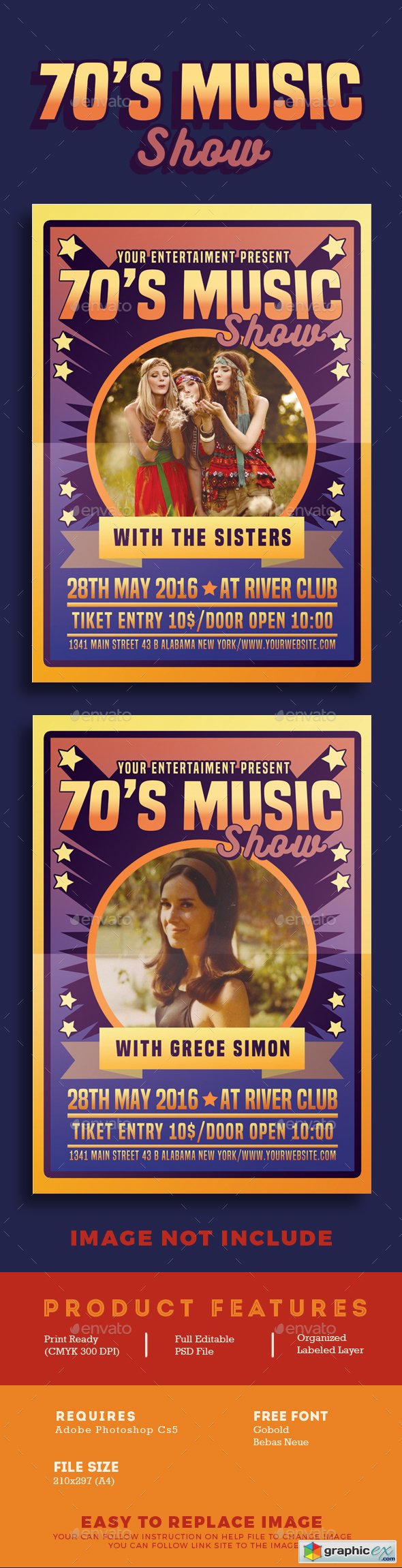 70's Music Show Poster Flyer