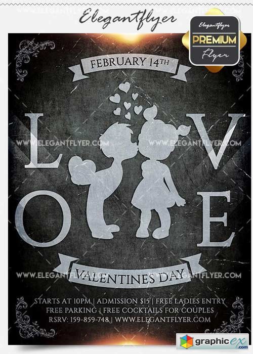 Love Party Flyer PSD V13 Template + Facebook Cover