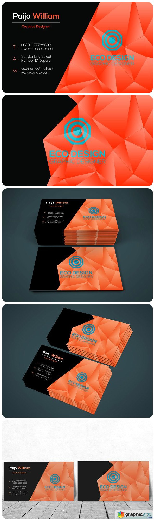Hitam Orange Business Card