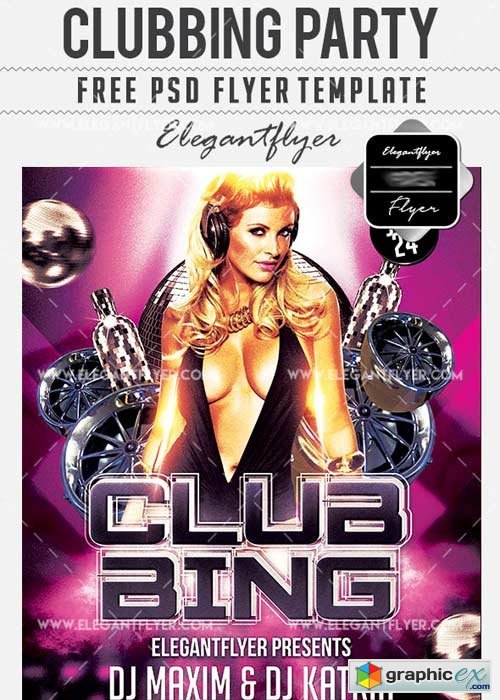 Clubbing Party Flyer PSD V16 Template + Facebook Cover