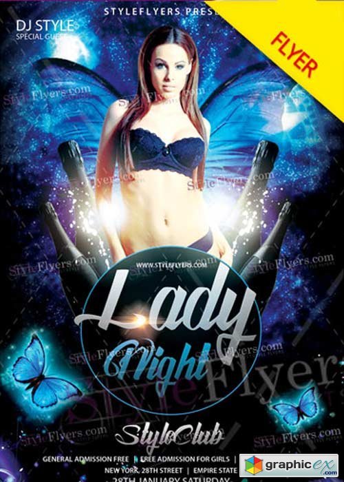 Lady Night PSD V4 Flyer Template