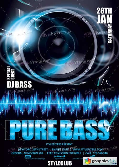 Pure Bass V5 PSD Flyer Template