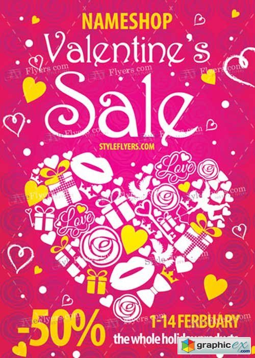 Valentines Sale PSD V13 Flyer Template