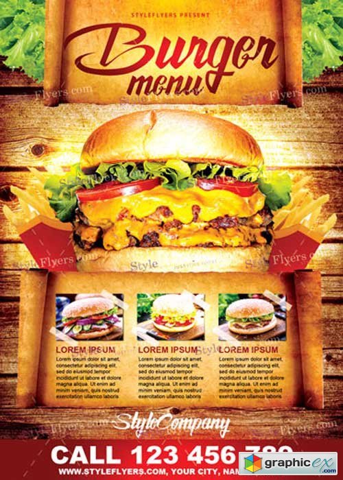 Burger Menu PSD V14 Flyer Template