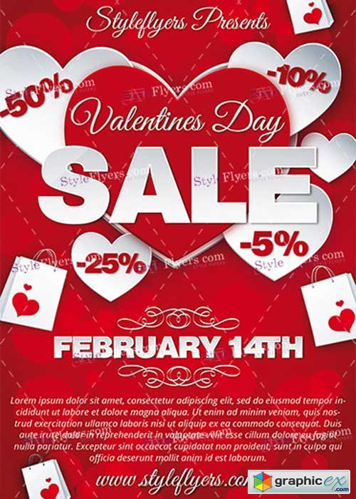 Valentines Day Sale V25 PSD Flyer Template